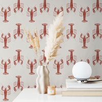 red lobster pattern removable wallpaper