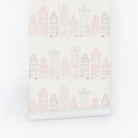 Vintage Houses Removable Wallpaper