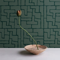 Green Abstract Brick Design Wallpaper