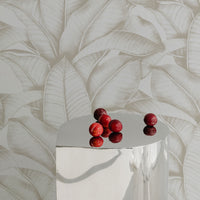 Neutral Banana Leaf Wallpaper