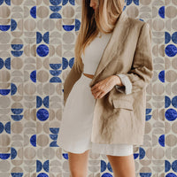 royal blue and marble inspired wallpaper design