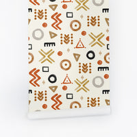 neutral african print symbol wallpaper