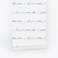 Neutral Transportation Print Removable Wallpaper