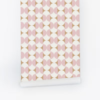 Modern Tiny Geometric Scallop Print Wallpaper