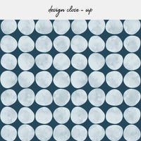 kitchen backsplash in retro blue close up
