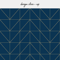 modern chevron backsplash in navy