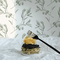 food themed wallpaper for vintage kitchen design