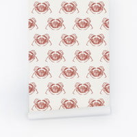 cute food inspired crab pattern wallpaper for kitchen design