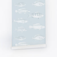 fish print inspired removable wallpaper design