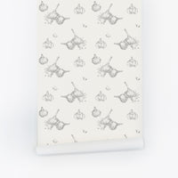 mini garlics printed on removable wallpaper