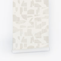 light geometric wooden shapes peel and stick wallpaper