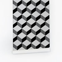Dark grey cube design wallpaper