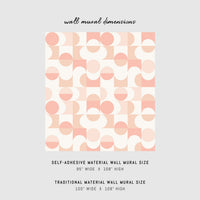 funky print wall mural with pastel geometric shapes