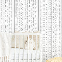 Boho kids room peel and stick wallpaper