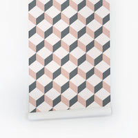 Trendy geometric figure peel and stick wallpaper