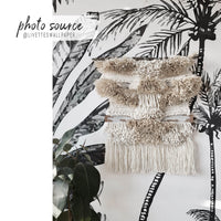 bohemian inspired wall mural design with palm trees