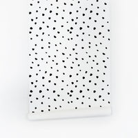 Black paint dot self adhesive wallpaper