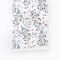 girls room removable colorful floral wallpaper design