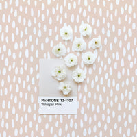 Pink and white speckle design removable wallpaper by Livettes