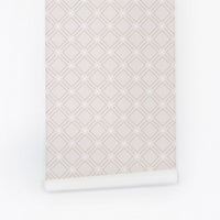 Nude pink color geometric removable wallpaper