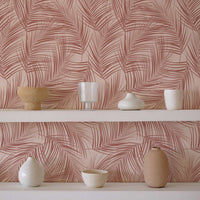 modern boho style store interior with palm removable wallpaper