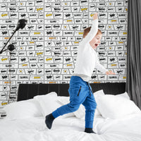 modern superhero inspired wallpaper for eclectic kids bedroom design