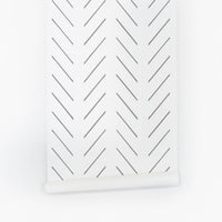 simple chevron inspired lines removable wallpaper in grey color