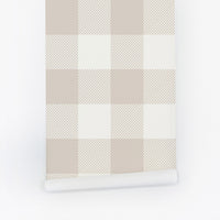elegant beige buffalo check removable wallpaper pattern