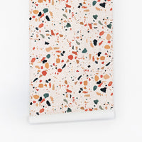bright colors terrazzo inspired removable wallpaper
