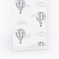 tiny air balloon print wallpaper for small kids bedroom