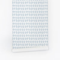 Modern light blue removable wallpaper with brush stroke design