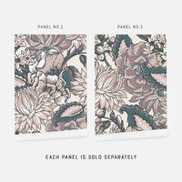 pink and grey flowers print removable wallpaper