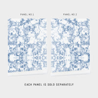 blue marble inspired wallpaper for ocean theme powder room