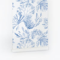 light blue coral pattern removable wallpaper