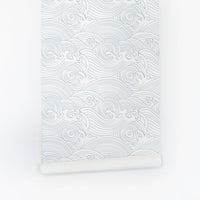 light blue small waves inspired removable wallpaper