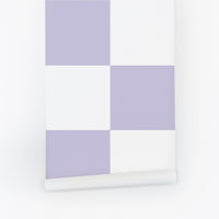 lavender color big checkers wallpaper pattern