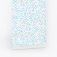 blue intricate print removable wallpaper