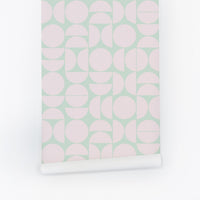 pastel color geometric shapes pattern removable wallpaper