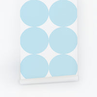 big light blue circles inspired wallpaper design peel and stick