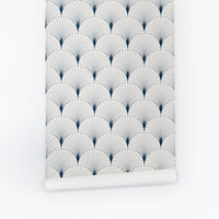 Modern scallop print self adhesive wallpaper