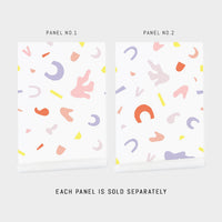bright pastel geometric shapes inspired removable wallpaper design