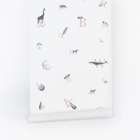 educational wallpaper for kids bedroom interior