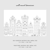 amsterdam city houses removable wall mural design