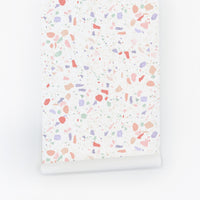 pastel color terrazzo design removable wallpaper