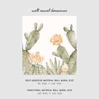 Floral cactus design wall mural