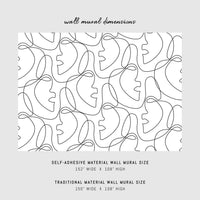 Abstract art woman removable wallpaper