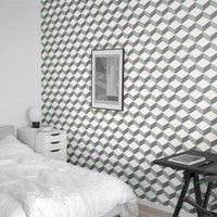 simple and elegant wallpaper for boys bedroom interior in green