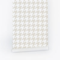 neutral color houndstooth pattern peel and stick wallpaper