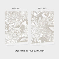 light grey oversized floral removable wallpaper