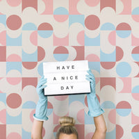 pastel geometric print wallpaper design for home interior